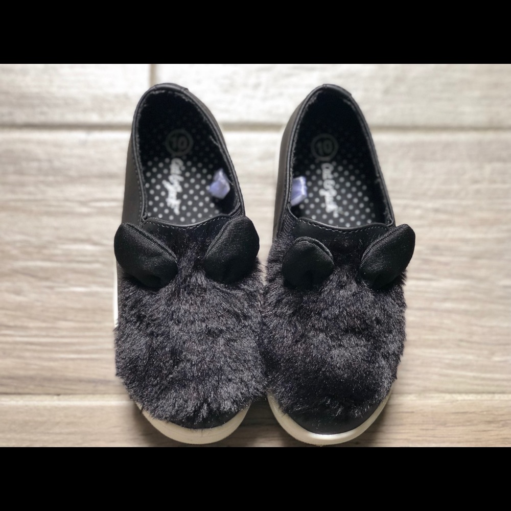 Cat and jack girls faux fur bunny loafers size 10